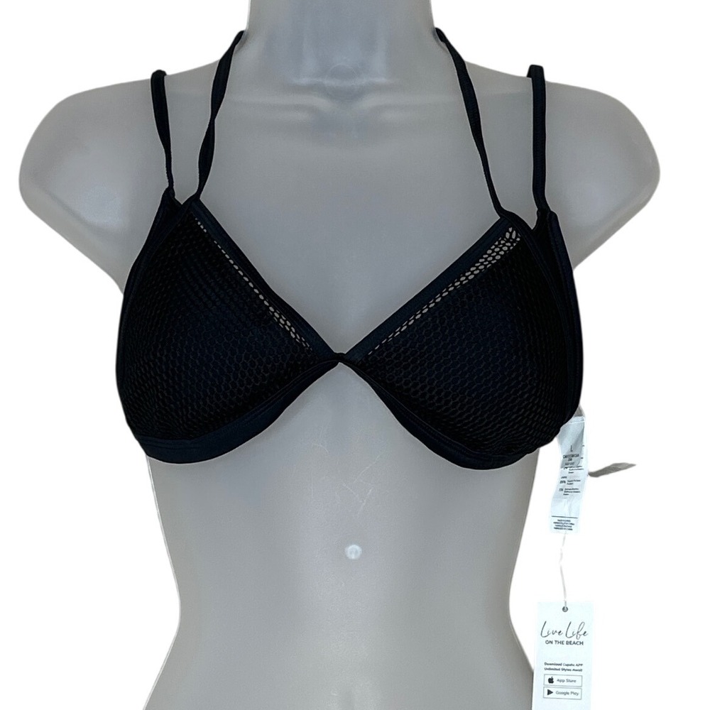 Cupshe Women's NWT Size Large Swim Top‎ Wireless Padded Adjustable Halter Strap